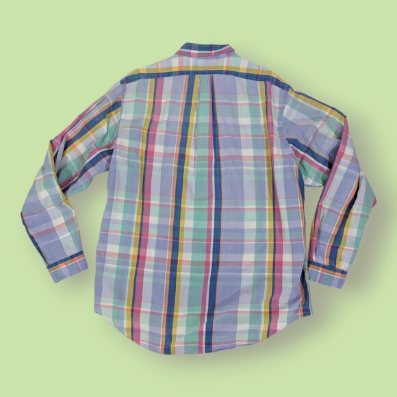 Ralph Lauren Mens 2XL Long Sleeve Button Down Shirt Blue Pink Green Plaid - Picture 2 of 5
